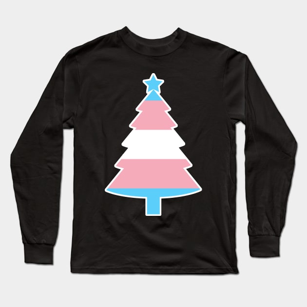 Christmas Tree LGBT Flag Trangender Long Sleeve T-Shirt by aaallsmiles